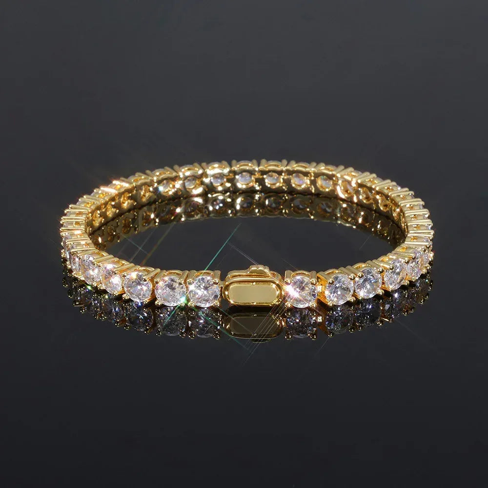 Iced Out Tennis Bracelet Single Row Zircon Hip Hop Bling Jewelry | Caratix Jewelry - CaratixJewelry